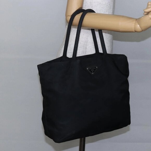 PRADA Tote Bag Nylon Black Silver Auth bs30068 - Picture 14 of 16